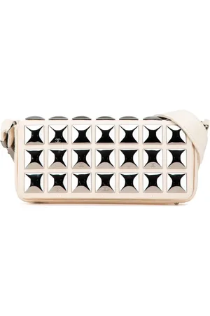 CHANEL Borsa a spalla CC Pyramid in jersey con borchie e battente 2003-2004