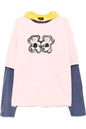 We11 Done Felpa Teddy Twins con cappuccio e design a strati