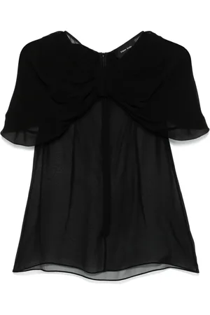Simone Rocha Blusa semi trasparente con fiocco