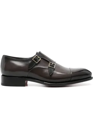 santoni Stringate in pelle con doppia fibbia
