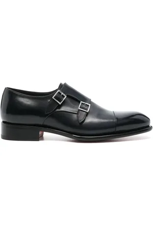 santoni Stringate in pelle con doppia fibbia