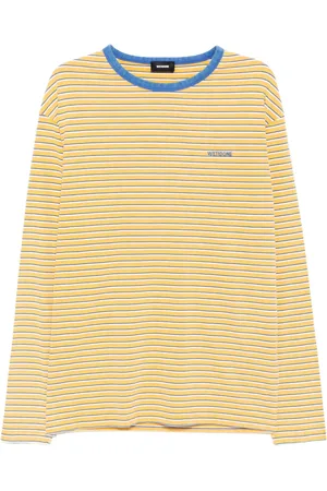 We11 Done T-shirt con logo a righe