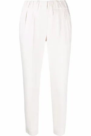 Brunello Cucinelli Pantaloni crop a vita alta