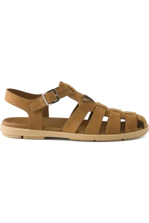 Prada Sandali fisherman in pelle scamosciata