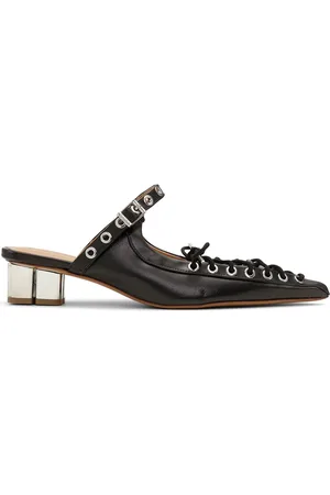 Ganni Mules in pelle con lacci