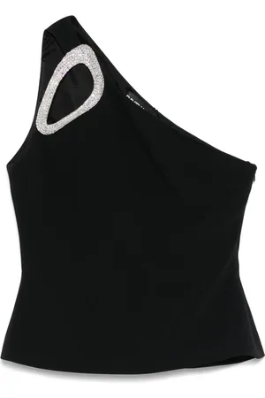 DAVID KOMA Top monospalla con cristalli