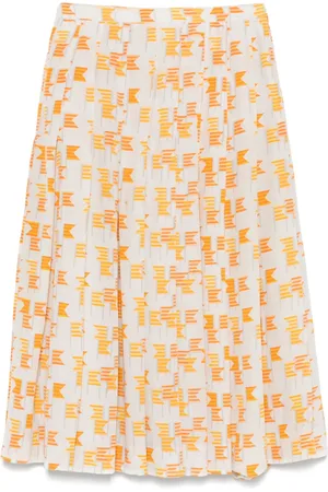 Hermès Gonna midi con stampa anni 
