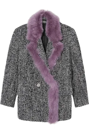 VERSACE Caban con bordo in shearling