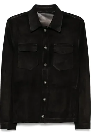 SALVATORE SANTORO Giacca-camicia in pelle scamosciata