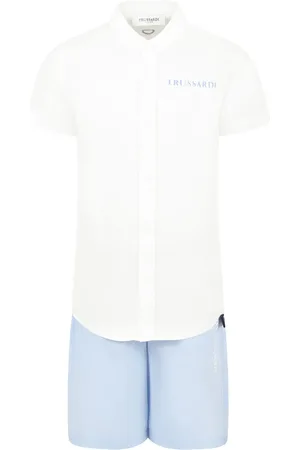 Trussardi Set camicia e shorts in cotone