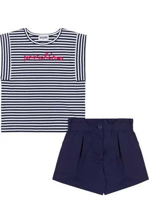 Moschino Set shorts con applicazione logo
