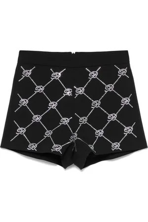 MISS BLUMARINE Shorts sportivi con strass