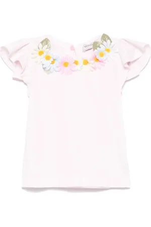 MONNALISA T-shirt con applicazione a fiori