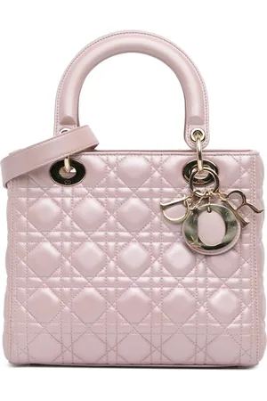 Dior Borsa a tracolla Lady Dior media in pelle di agnello effetto perlato con motivo Cannage 2016