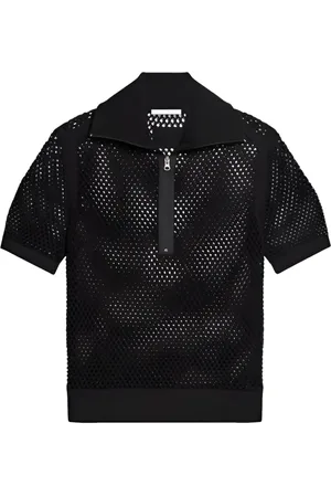 Helmut Lang Polo in maglia traforata