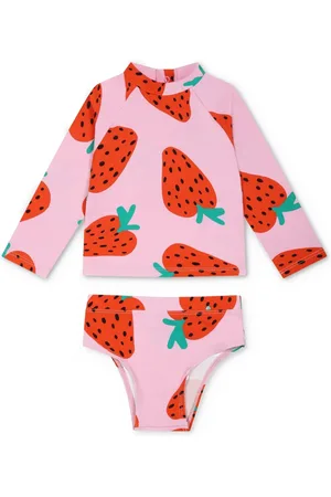 Stella McCartney Set bikini a maniche lunghe con stampa fragole