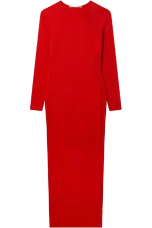 Stella McCartney Abito midi con inserti in pizzo
