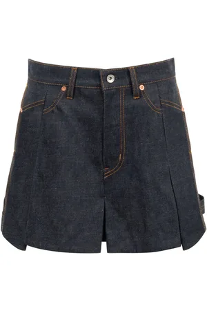 SACAI Shorts denim con pieghe