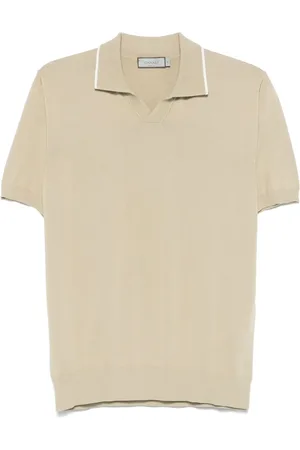 CANALI Polo in cotone con ricamo logo