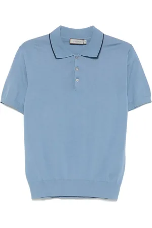 CANALI Polo in cotone con ricamo logo