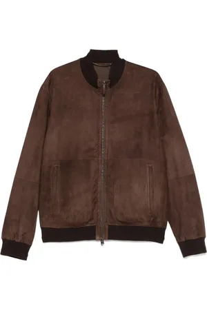 CANALI Bomber in pelle scamosciata