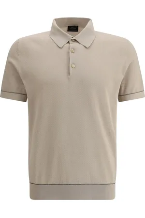 BRIONI Polo in cotone con ricamo logo