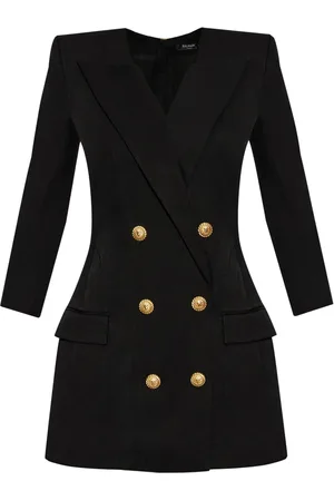 Balmain Abito corto con logo goffrato