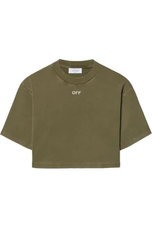 OFF-WHITE T-shirt a coste con ricamo
