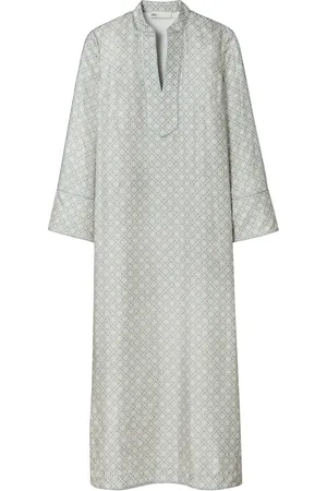 Tory Burch Caftano in seta con monogramma T