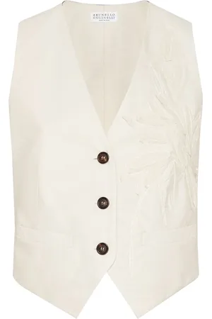 Brunello Cucinelli Gilet con applicazione Flora