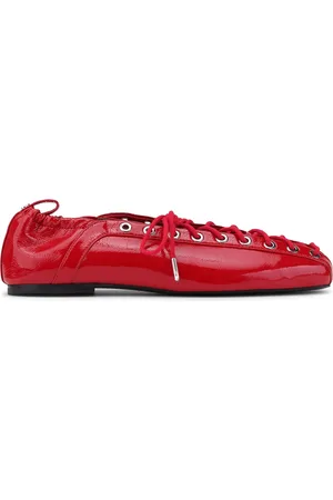 Ganni Ballerine stringate in pelle