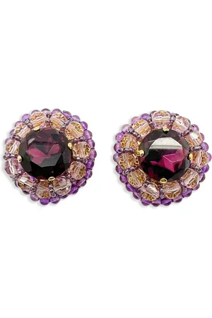 JENNIFER GIBSON JEWELLERY Orecchini a clip Vintage Grand Amethyst Crystal Pre-owned anni 