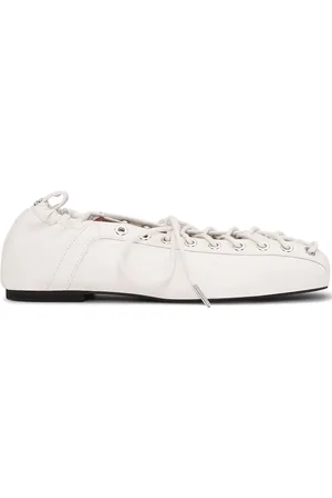 Ganni Ballerine stringate in pelle