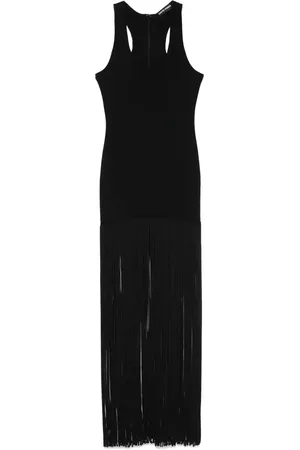 DAVID KOMA Abito midi con frange