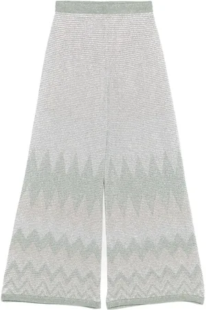 D.EXTERIOR Pantaloni in maglia con motivo chevron