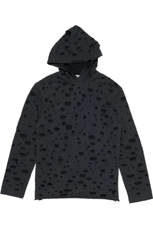 Acne Studios Felpa con cappuccio e dettagli strappati