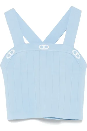 Twin-Set Top con logo jacquard