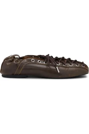 Ganni Ballerine stringate in pelle