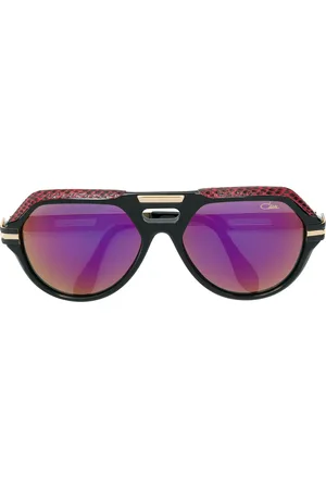 Cazal Occhiali da sole oversize con dettaglio in pelle