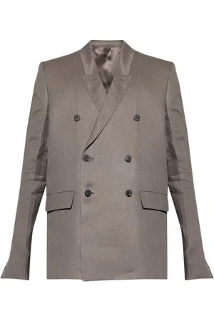 Rick Owens Blazer doppiopetto in lino