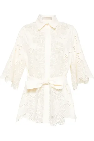 Elie saab Camicia in cotone con ricamo