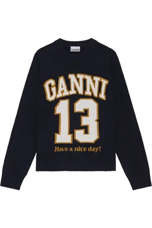 Ganni Maglione con logo jacquard