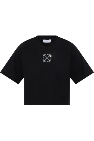 OFF-WHITE T-shirt crop con logo