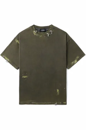 We11 Done T-shirt con effetto schiarito