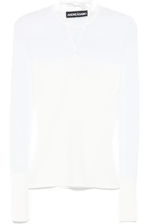 ANDREADAMO Top in maglia con dettaglio semi trasparente