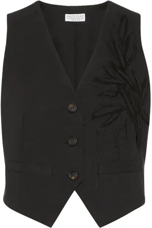 Brunello Cucinelli Gilet con applicazione Flora