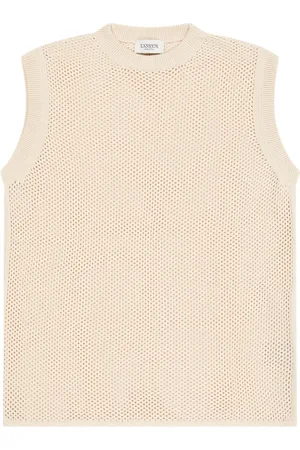 LANEUS Top in maglia traforata