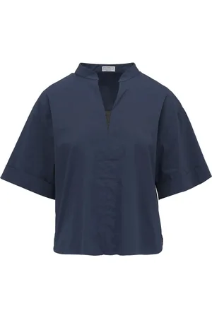 Brunello Cucinelli Blusa in cotone elasticizzato