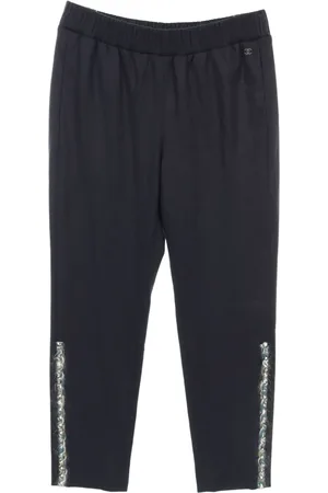 CHANEL Pantaloni in lana con dettaglio intrecciato 1986-1988