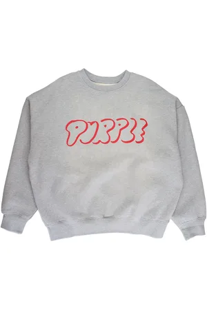 Purple Brand Felpa HWT "Grey" in pile con cappuccio